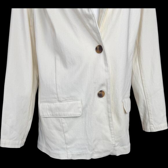 Isaac Mizrahi Live! Knit Denim Classic‎ Slimming Blazer Cream 1X NWOT Career - Picture 5 of 14